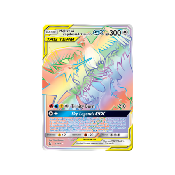 Moltres & Zapdos Articuno GX 69/68 Tag Team - Sun & Moon Hidden Fates